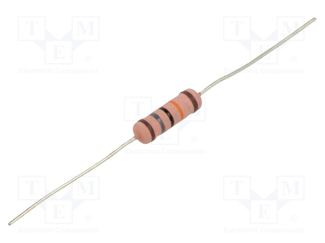 Resistor: metal film; THT; 180kΩ; 3W; ±1%; Ø5x15.5mm; axial