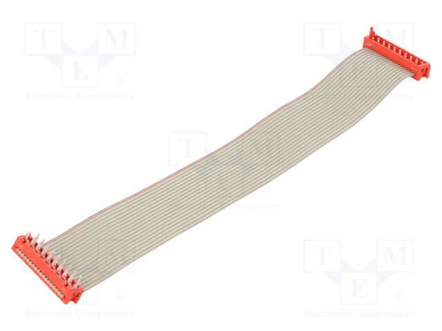 Cable: ribbon cable with connectors; PIN: 18; THT; on PCBs; plug