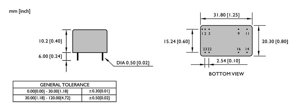 Converter: DC/DC; 8W; Uin: 18÷36VDC; Uout: 15VDC; Uout2: -15VDC