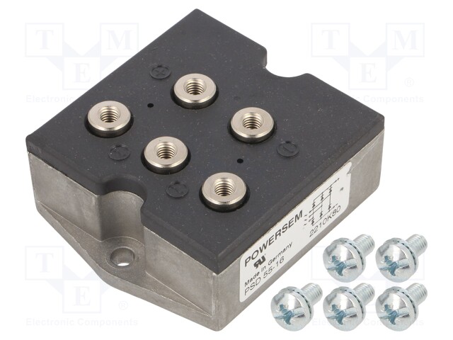 Three-phase bridge rectifier; Urmax: 1.6kV; If: 58A; Ifsm: 670A