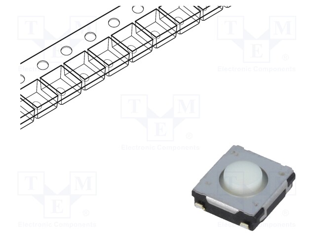 Microswitch TACT; SPST; Pos: 2; 0.02A/15VDC; SMT; none; 1.3N; 2.5mm
