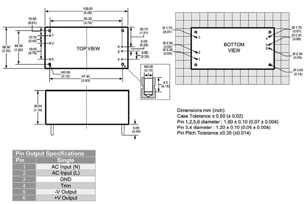 Converter: AC/DC; 50W; 85÷264VAC; Usup: 100÷370VDC; Uout: 5VDC; 82%