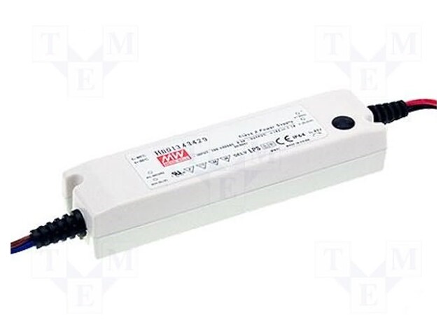 Power supply: switched-mode; LED; 19.2W; 12VDC; 9÷12VDC; 1.6A; IP64