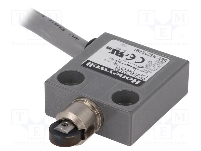 Limit switch; oblong metal roller Ø12,4mm; SPDT; 5A; max.240VAC