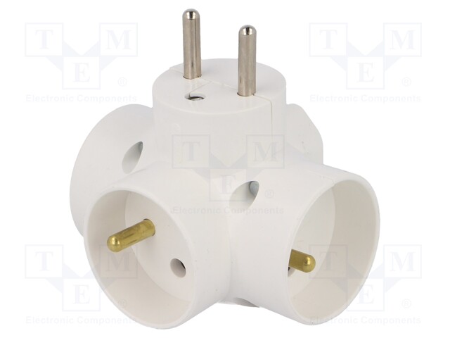 Connector: AC supply; splitter; Layout: 2P,2P+PE; white