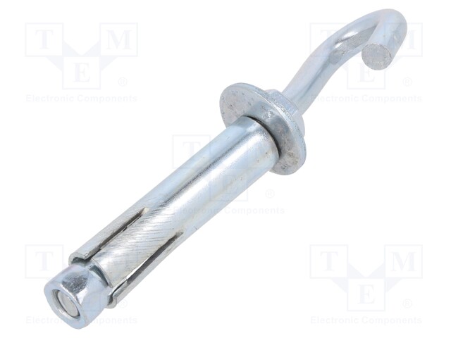 Hook; angular,with a anchor; steel; zinc; Thread len: 56mm