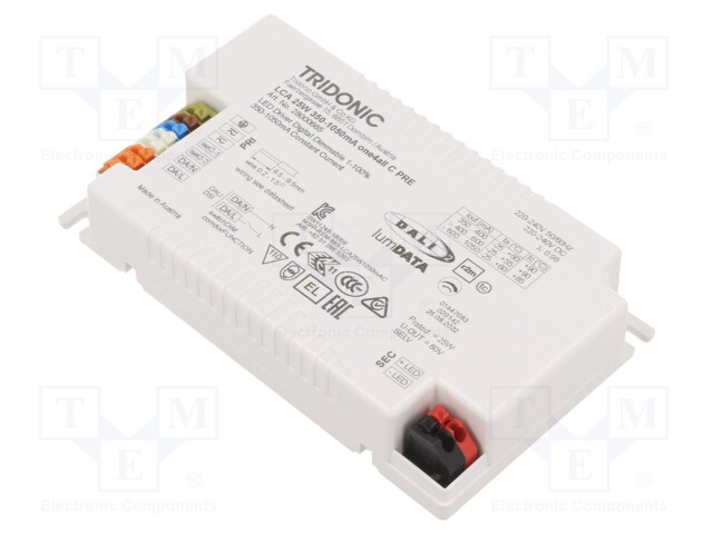 Power supply: switched-mode; LED; 25W; 20÷50VDC; 350mA÷1.05A; IP20