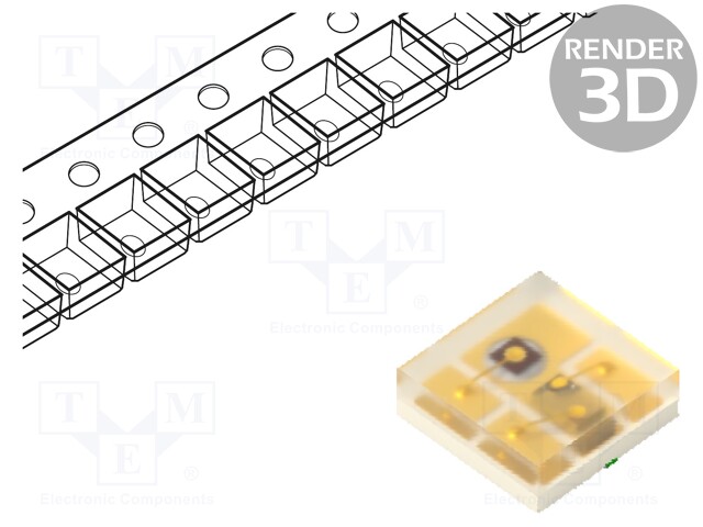 LED; SMD; 0202; red/blue; 0.65x0.65x0.25mm; 140°; 5mA