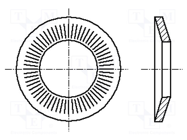 Washer; conical; M12; D=27mm; h=3.1mm; spring steel; Plating: zinc