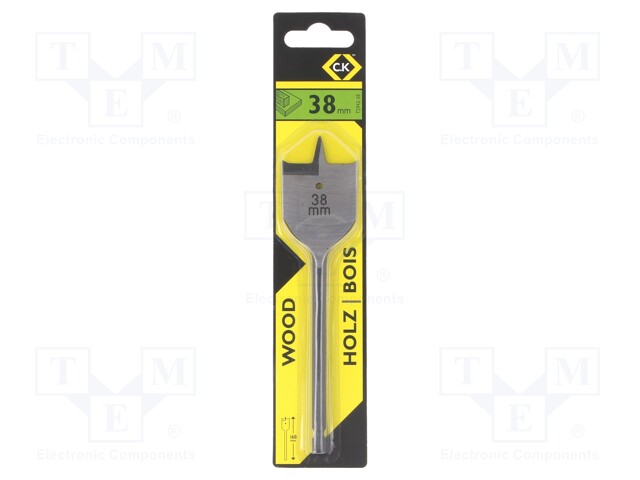 Drill bit; wood; Ø: 38mm; Overall len: 130mm; HSS; 1pcs; Series: Flat
