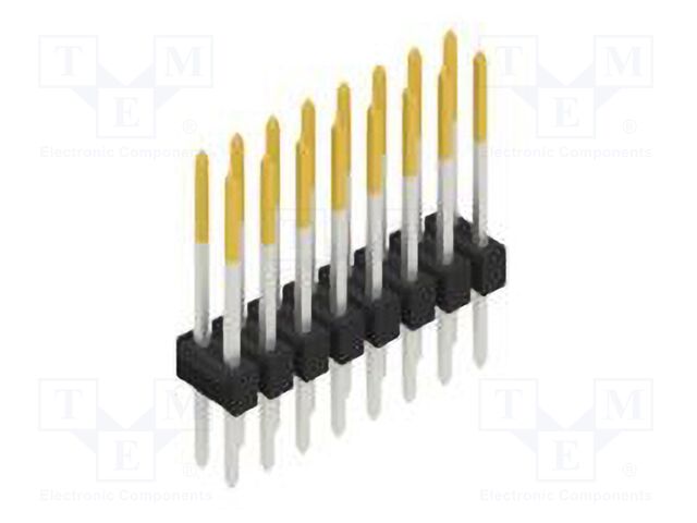 Connector: pin strips; pin header; male; PIN: 16; 2.54mm; THT; 2x8