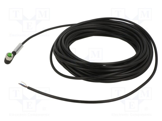 Connection lead; M12; PIN: 4; angled; 20m; plug; 250VAC; 4A; -25÷85°C