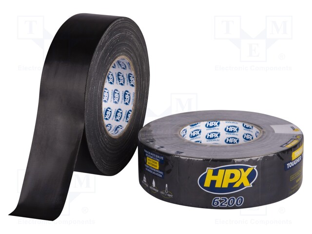 Tape: duct; W: 48mm; L: 50m; Thk: 0.3mm; black; natural rubber
