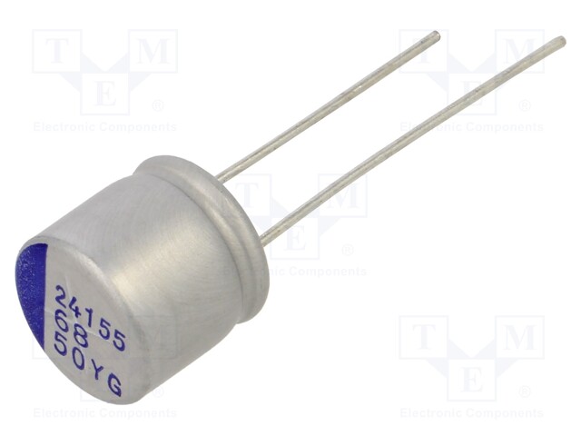 Capacitor: hybrid; THT; -55÷125°C; Body dim: Ø10x9.5mm; 68uF; 50VDC