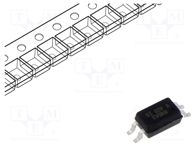 Optocoupler, 1 Channel, SSOP, 4 Pins, 50 mA, 3.75 kV, 100 %