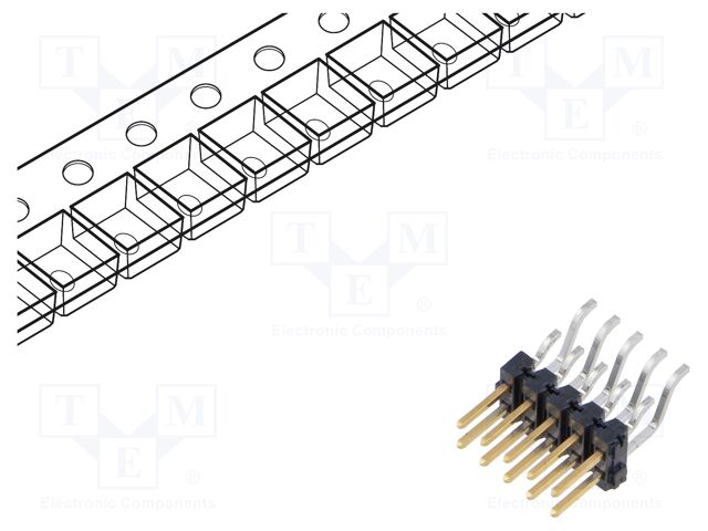 Connector: pin strips; male; PIN: 10; 2.54mm; gold-plated; SMT
