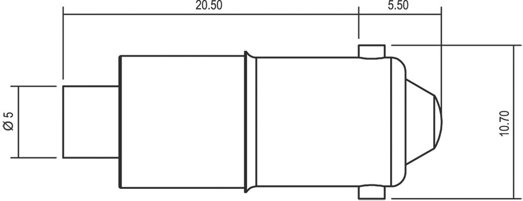 LED lamp; red; BA9S; 12VDC; No.of diodes: 1; -30÷85°C; 5mm