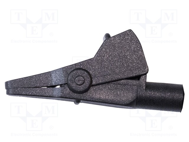 Crocodile clip; 10A; 300V; Grip capac: max.7mm; black