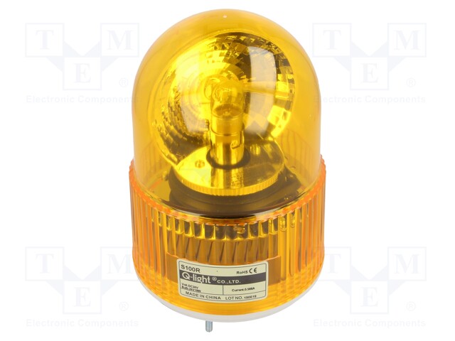 Signaller: lighting; rotating light; amber; Series: S100; 24VDC