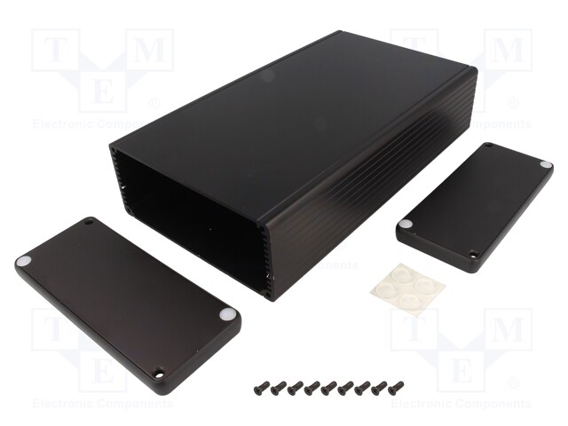 Enclosure: with panel; 1455; X: 125mm; Y: 220mm; Z: 51mm; aluminium