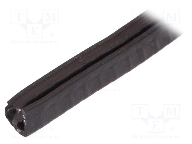 Hole and edge shield; EPDM; L: 10m; black; H: 11.5mm; W: 8.75mm