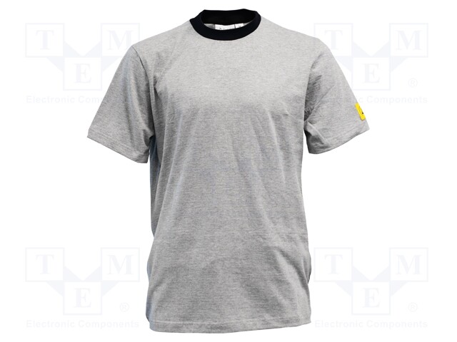 T-shirt; ESD; M; EN 61340-5-1; cotton,conductive fibers; grey