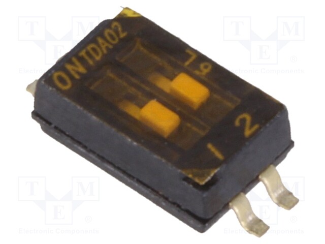 Switch: DIP-SWITCH; Poles number: 2; OFF-ON; 0.025A/24VDC; Pos: 2