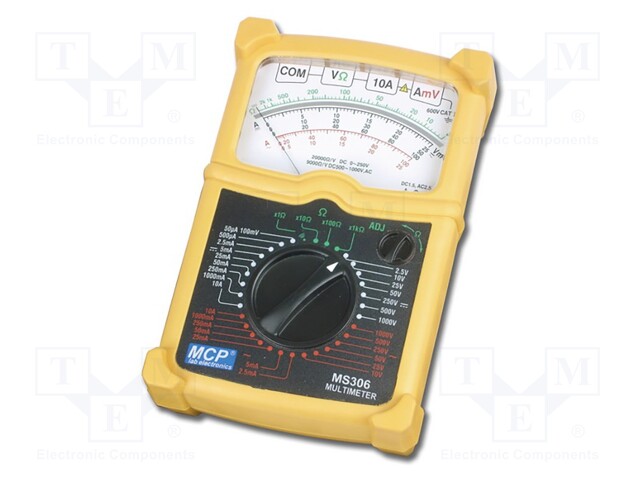 Analogue multimeter; analogue; VAC: 10V,25V,50V,250V,500V,1kV