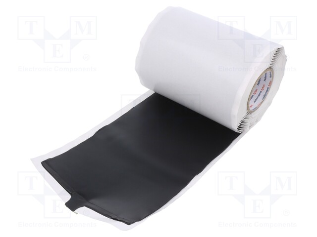 Tape: self-amalgamating; black; 100mm; L: 3m; Thk: 1.2mm; -30÷80°C