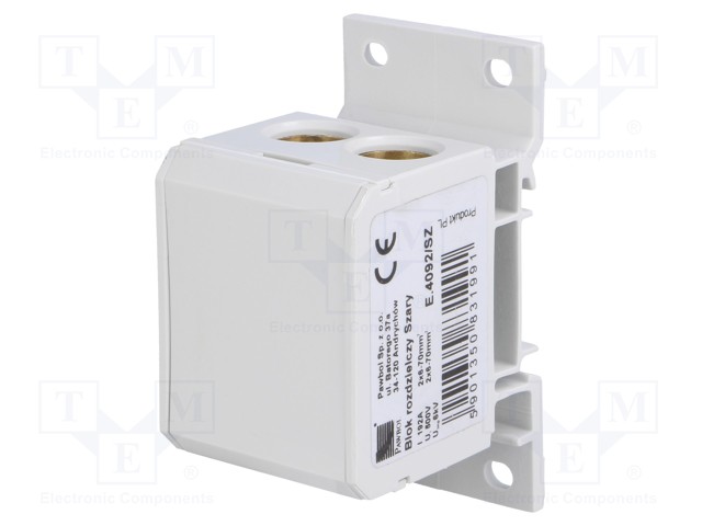 Splice terminal: distribution block; 6÷70mm2; ways: 1; grey; TS35
