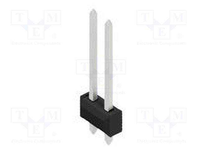 Connector: pin strips; pin header; male; PIN: 2; 2.54mm; THT; 2x1
