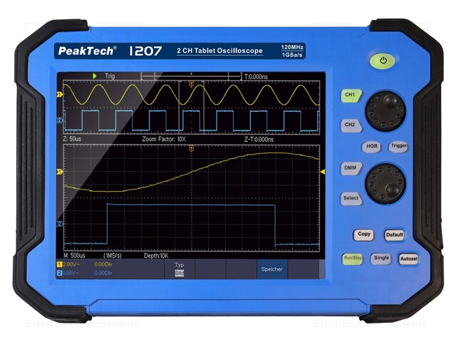 Handheld oscilloscope; 120MHz; LCD 8"; Ch: 2; 1Gsps; 40pts; ≤2.9ns