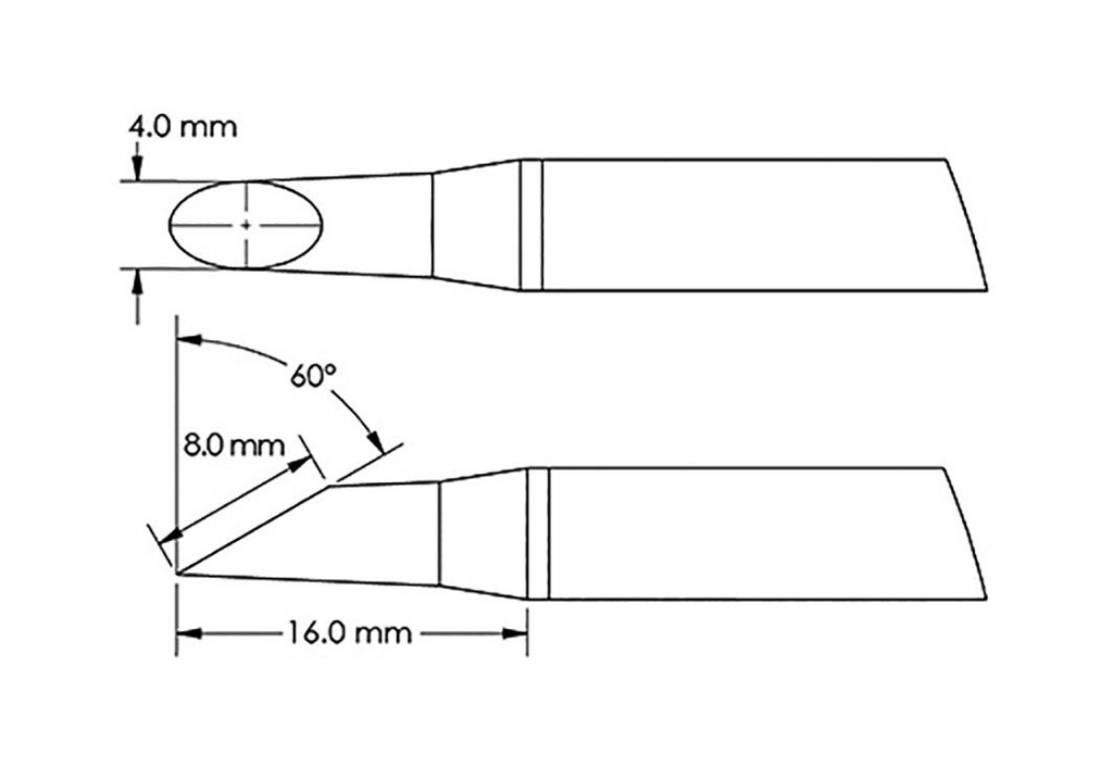 Tip; hoof; 4x8mm; for soldering station; GT-HP-T6C