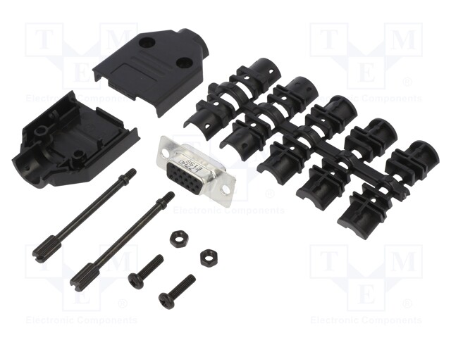 D-Sub HD; PIN: 15; female; unshielded; straight; soldering; UNC4-40
