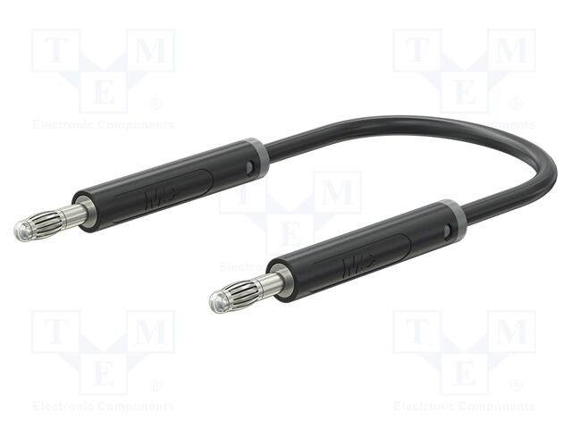 Test lead; 60VDC; 30VAC; 19A; banana plug 4mm,both sides; Len: 1m