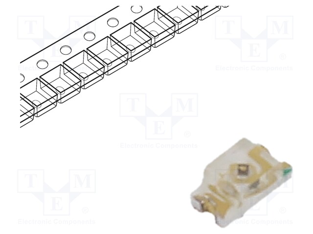 LED; SMD; 0603; green; 12÷43mcd; 1.6x0.8x0.7mm; 140°; 1.8÷2.4V; 20mA