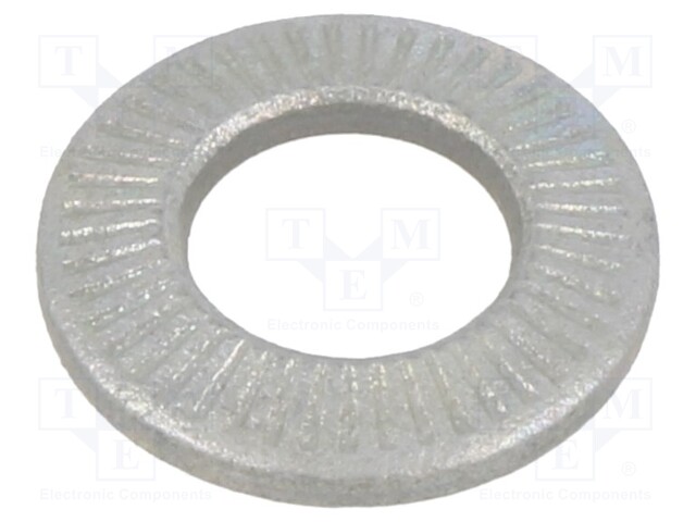 Washer; internally serrated; M8; D=16mm; h=2.2mm; spring steel