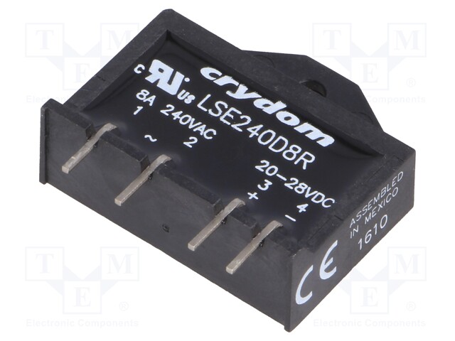 Relay: solid state; Ucntrl: 20÷28VDC; 8A; 24÷280VAC; THT; SIP