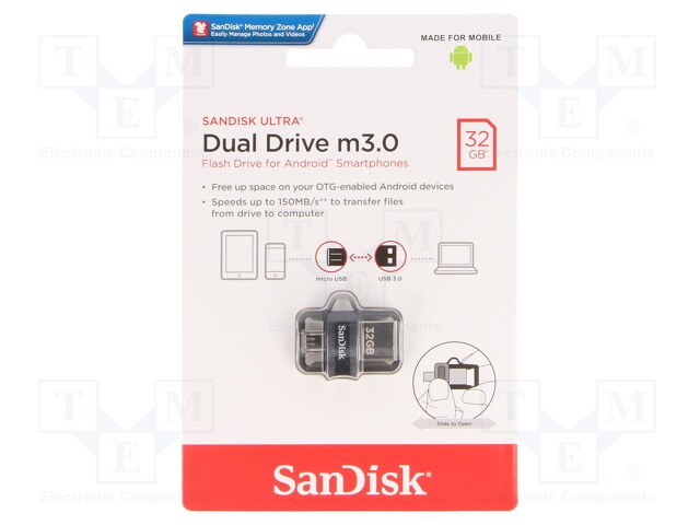 Pendrive; OTG,USB 3.0; 32GB; 150MB/s; Micro USB,USB A