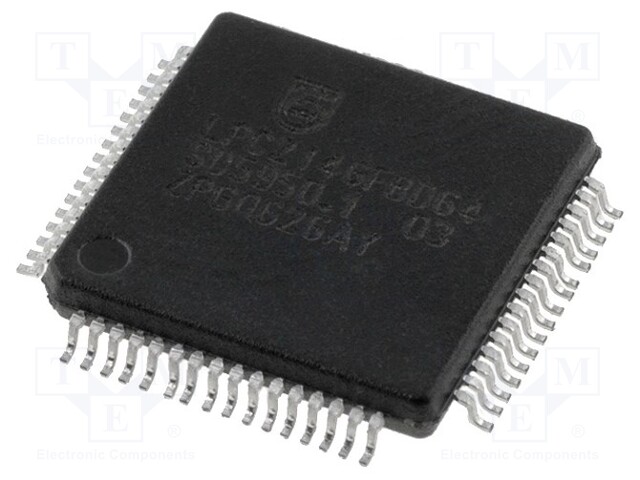 ARM7TDMI microcontroller; Flash: 256kx8bit; SRAM: 40000B; LQFP64