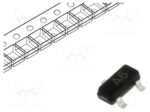 Diode: switching; SMD; 75V; 0.2A; 6ns; SOT23; Ufmax: 0.885V; Ifsm: 2A