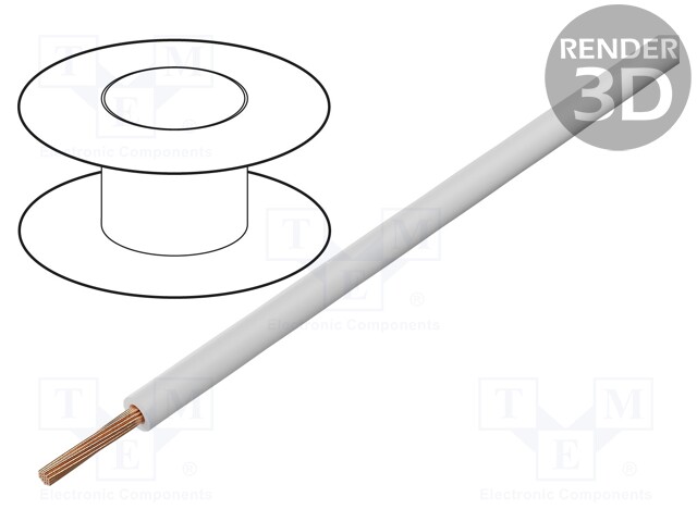 Wire; FlexiVolt-E; stranded; Cu; 1x0,25mm2; PVC; white; 500V; 100m