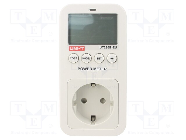 Electric energy meter; VAC: 100÷260V; 130x65x37mm; 3680W; Plug: EU