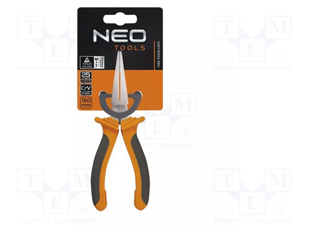 Pliers; flat,elongated; 160mm