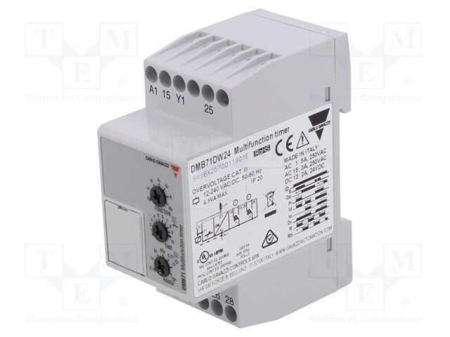 TIME DELAY RELAY, DPDT, 100H, 240VAC/DC