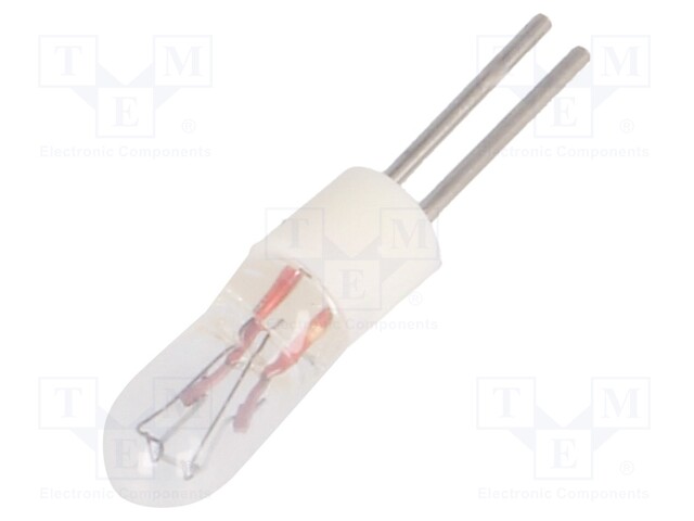 Filament lamp: miniature; BI-PIN; 28VDC; 24mA; Bulb: T1; Ø: 3.3mm