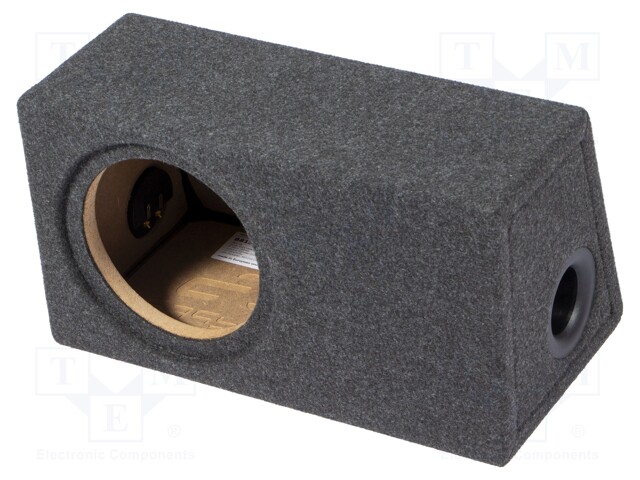 Car loudspeaker enclosure; MDF; black melange; textil; 200mm