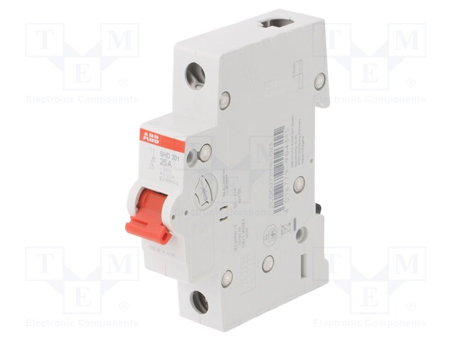Switch-disconnector; Poles: 1; DIN; 25A; 240VAC; SHD200; IP20,IP40