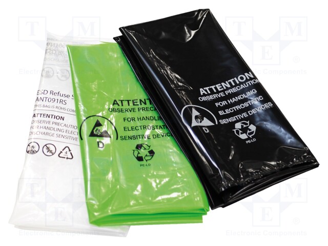 Waste bag; ESD; 110l; black; <100GΩ