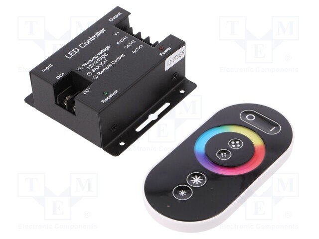 LED controller; RGB lighting control; Channels: 3; 18A; black